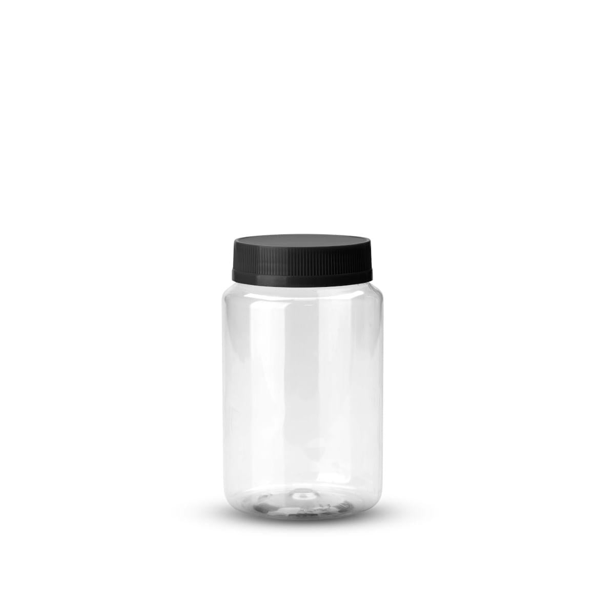 22un Pote Multiuso Plástico 500ml com Tampa Branco Preto G1550 Galvanotek
