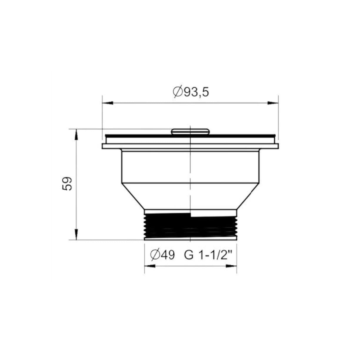 Válvula Tramontina 3.1/2" sem escape em Aço Inox e Polipropileno