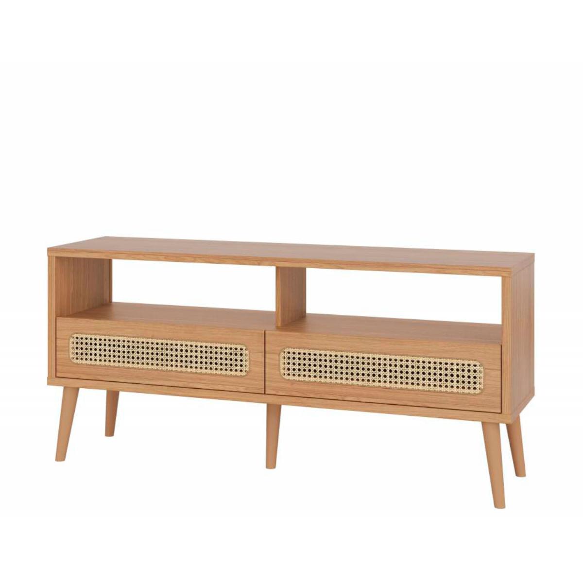 Rack Tela para TV em MDF 135 cm com 2 Gavetas Freijó Dalla Costa