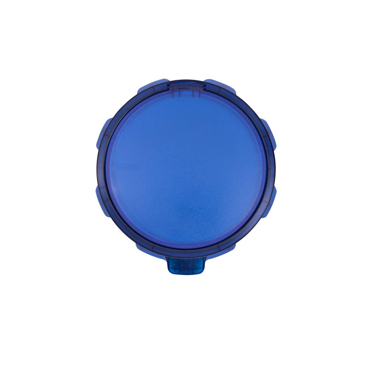 Lixeira Inox Tramontina Sofie Inox Scotch Brite e Detalhes em Plástico Translúcido Azul com Pedal 5 L