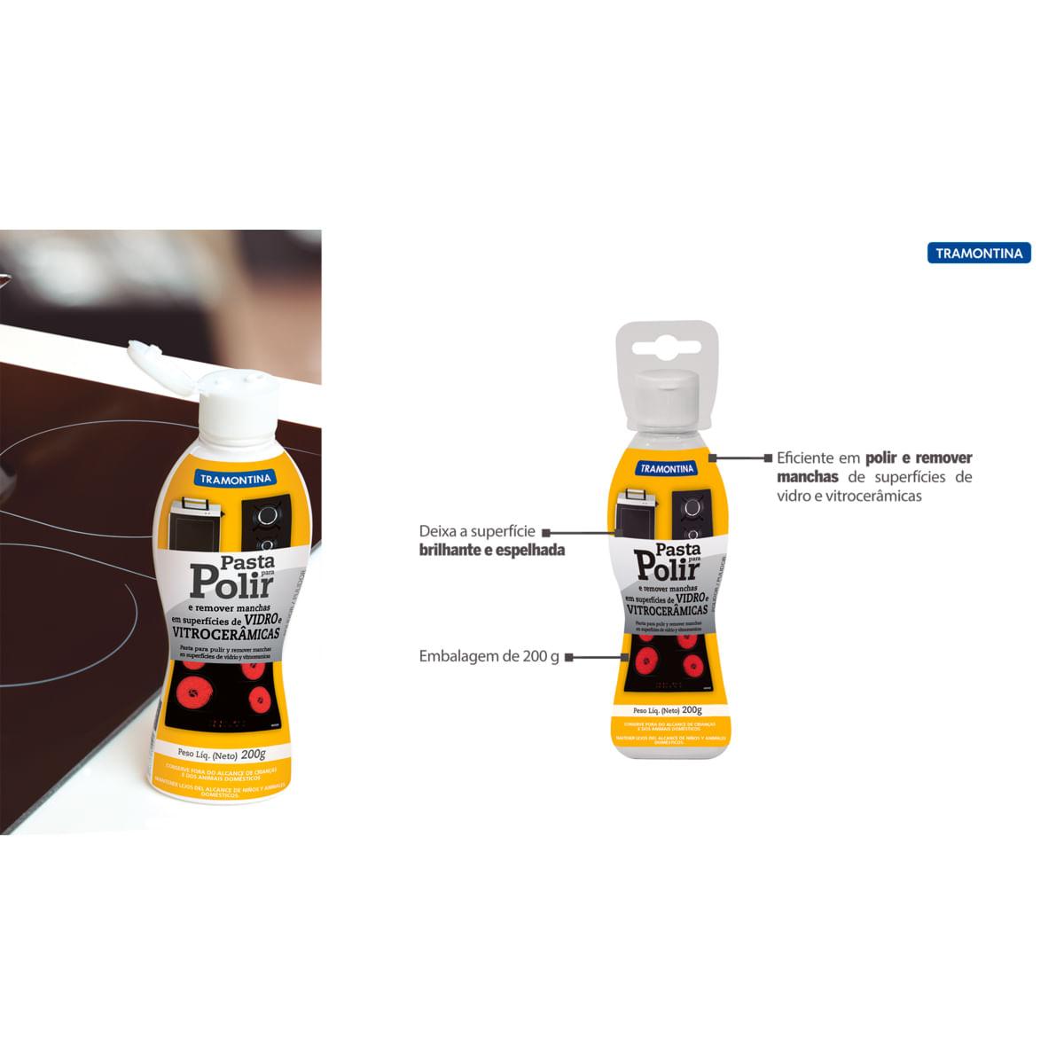 Pasta para Polimento e Remoção de Manchas em Superfícies de Vidro e Vitrocerâmicas Tramontina 200g