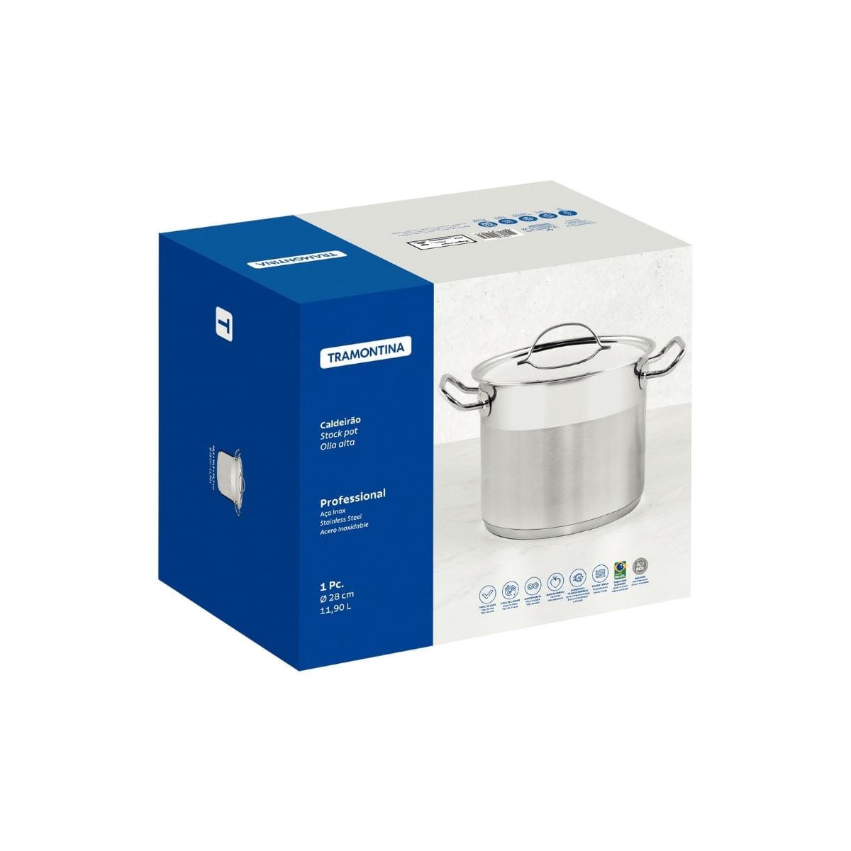 Caldeirão Tramontina Professional Aço Inox 28 cm 11,9 L