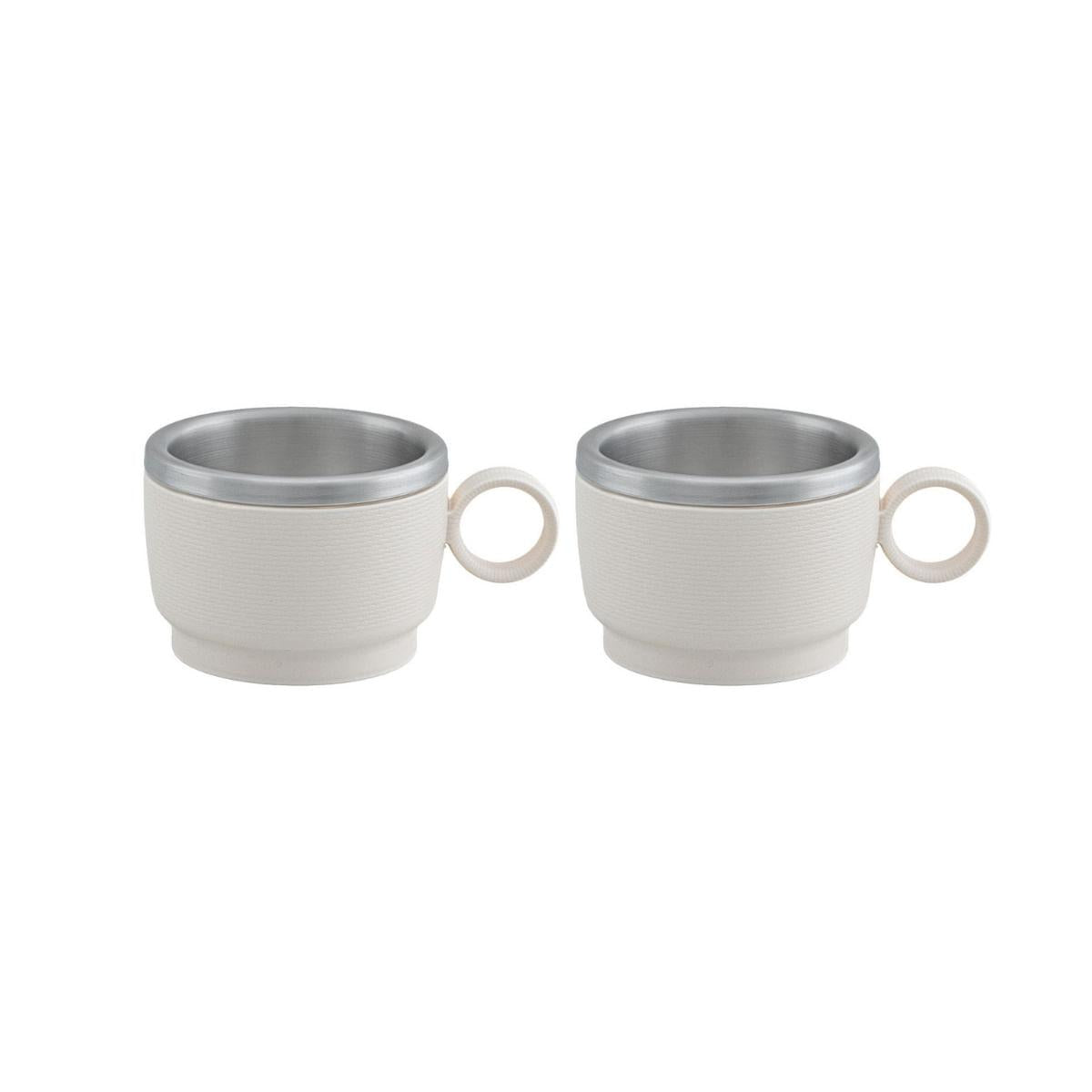 Kit 2 Xícaras para Café Tramontina em Aço Inox Branco 80 ml