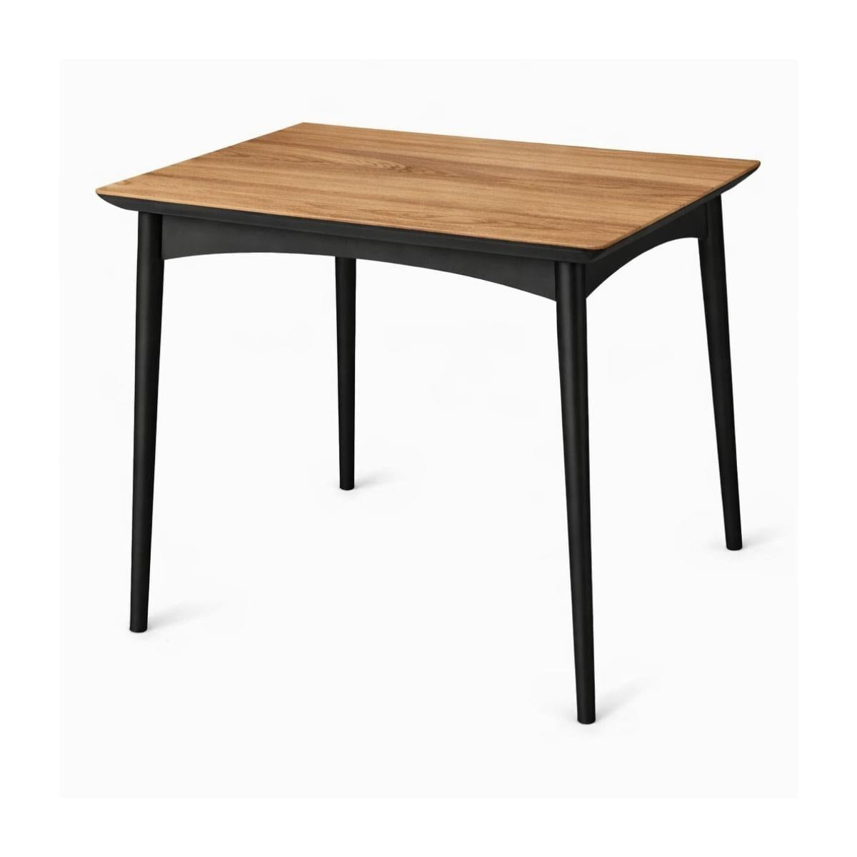 Mesa 4 Lugares Júpiter 70cm em Polipropileno Preto com Impresso Freijó Acrilys