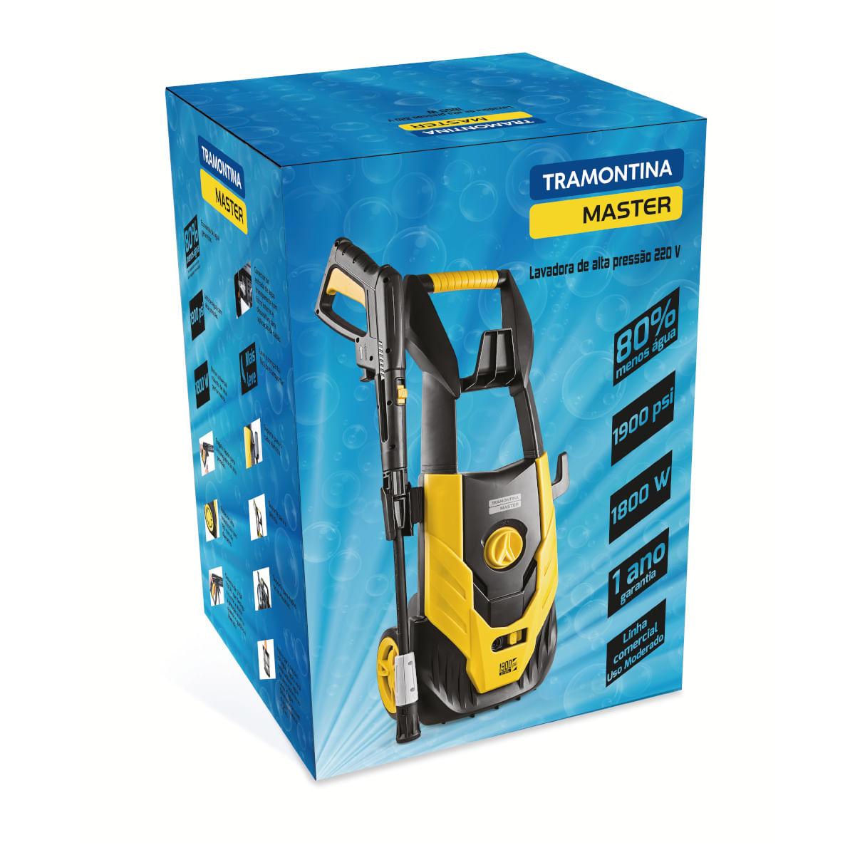 Lavadora de Alta Pressão 1800 W Tramontina com Mangueira Alta Pressão 5 m Jato Regulável 1900 psi