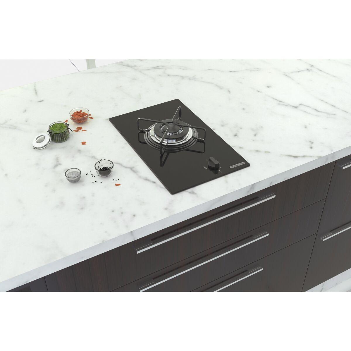 Cooktop a Gás Tramontina Dominó em Vidro Temperado Preto 1 Queimador