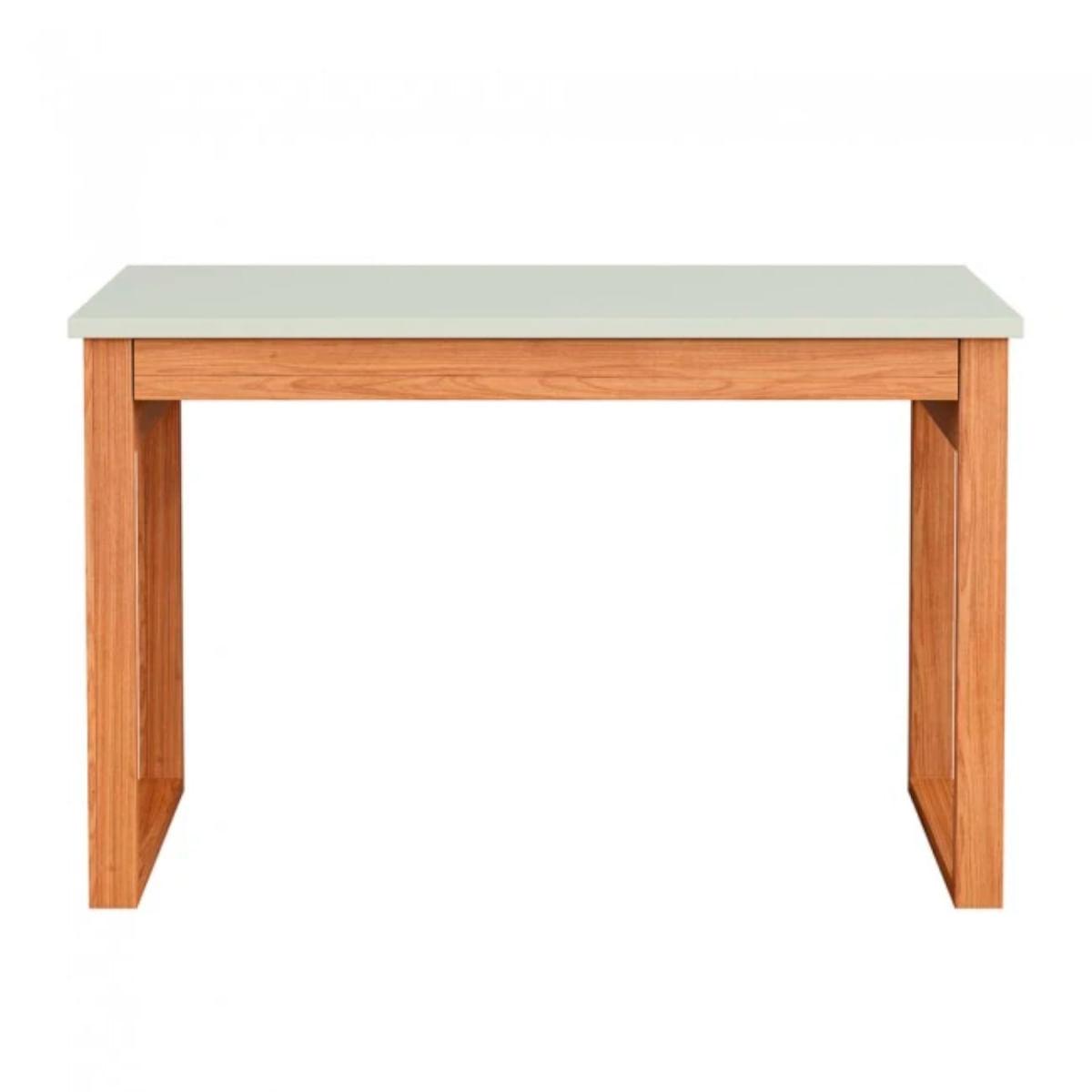 Mesa de Escritório 1 Gaveta em MDF 118x53x75cm Dalla Costa Off White Freijó
