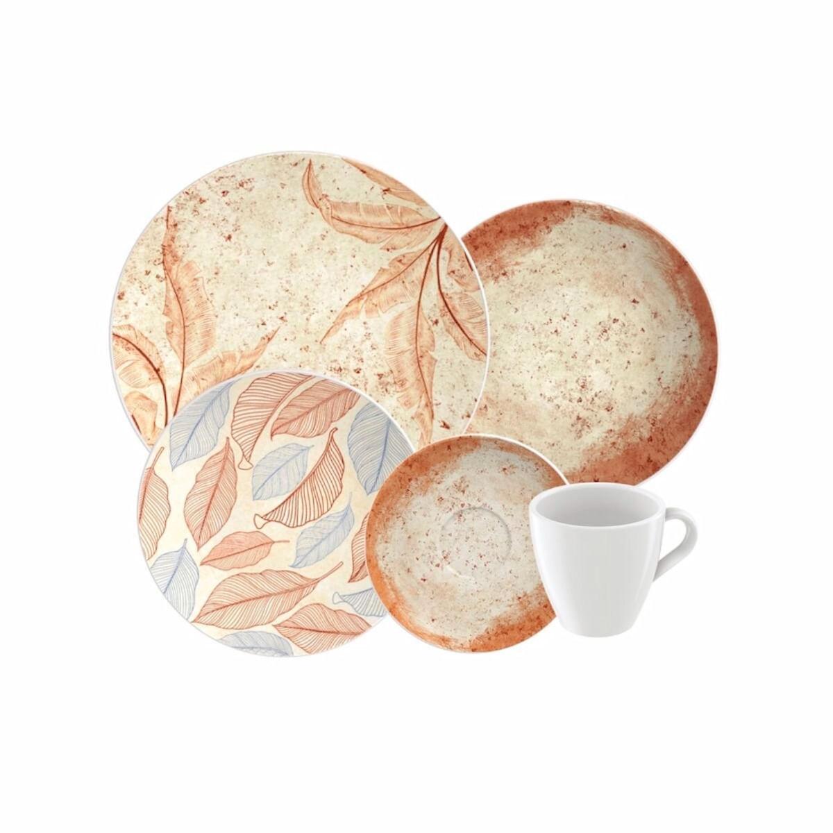 Aparelho de Jantar Tramontina Aster em Porcelana Decorada 20 Peças