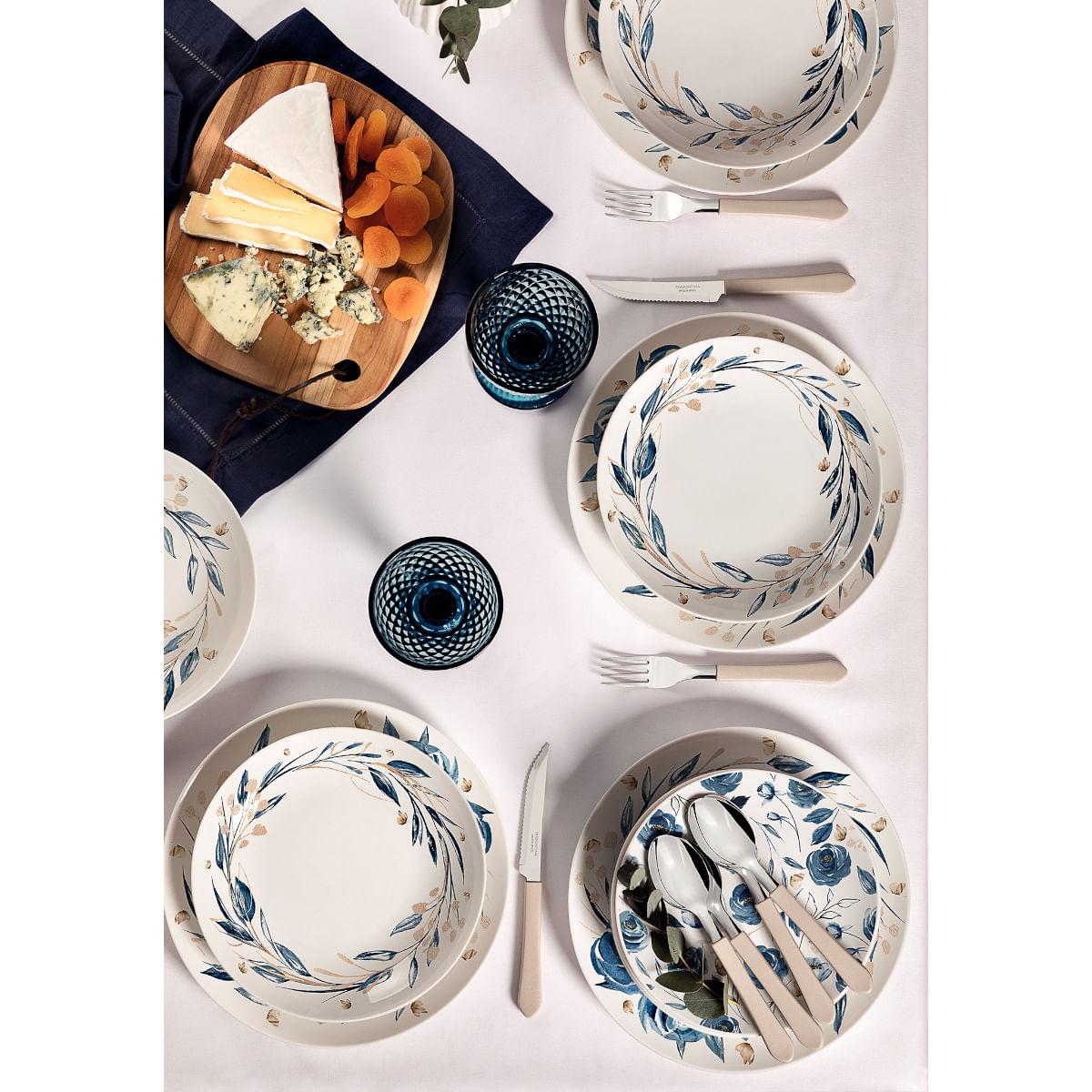 Aparelho de Jantar Tramontina Ana Flor em Porcelana Decorada 20 Peças
