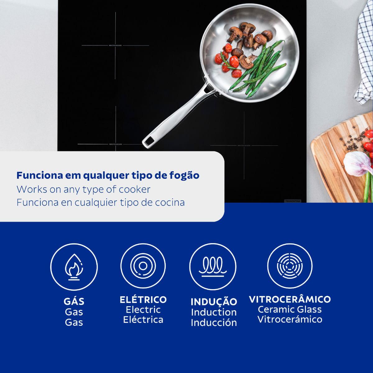 Frigideira Tramontina Grano Aço Inox e Corpo Triplo 26 cm 2,2 L