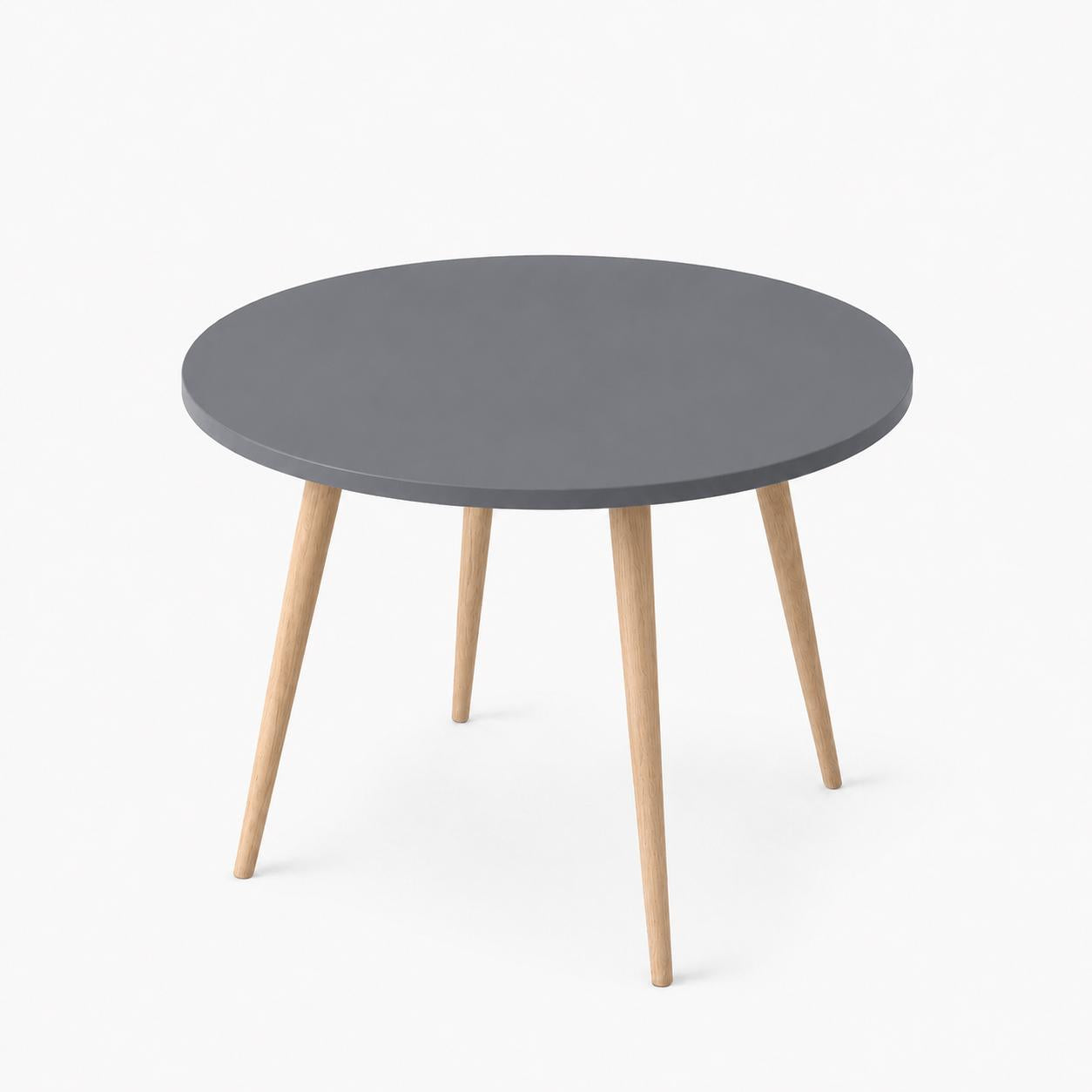 Mesa Jantar Sofia Redonda 80cm Versato 18mm Pés de Madeira Natural Marin