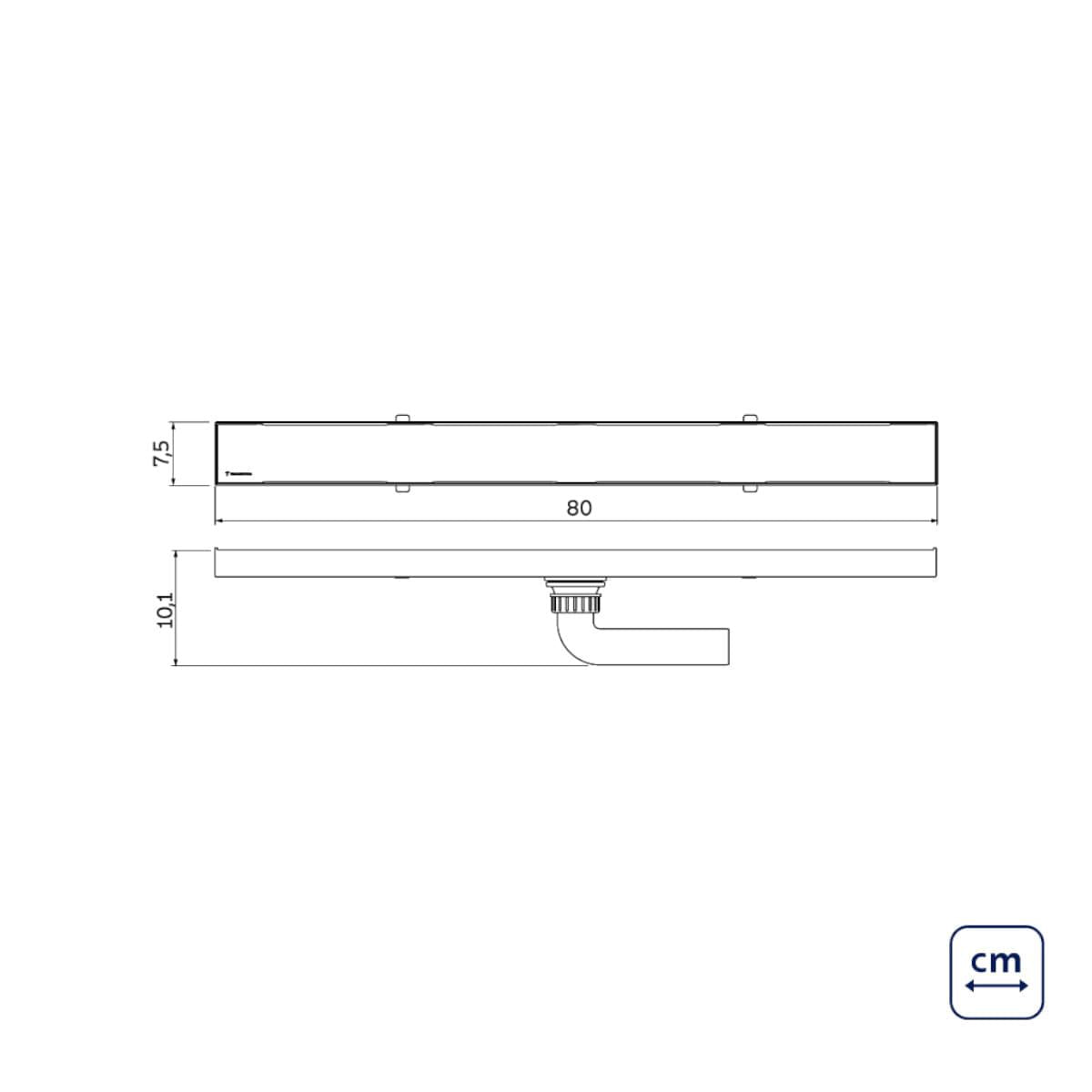 Ralo Neo Tramontina Slim com Tampa em Aço Inox 80x7,5 cm