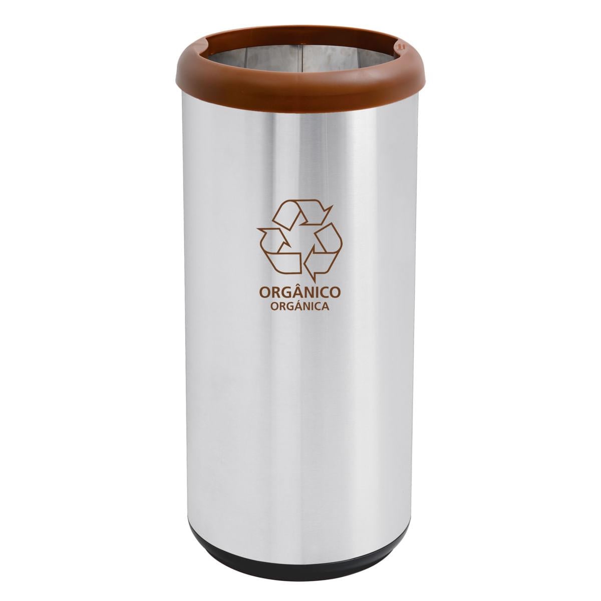 Lixeira Inox Tramontina 40 Litros Cápsula Selecta Plus Marrom