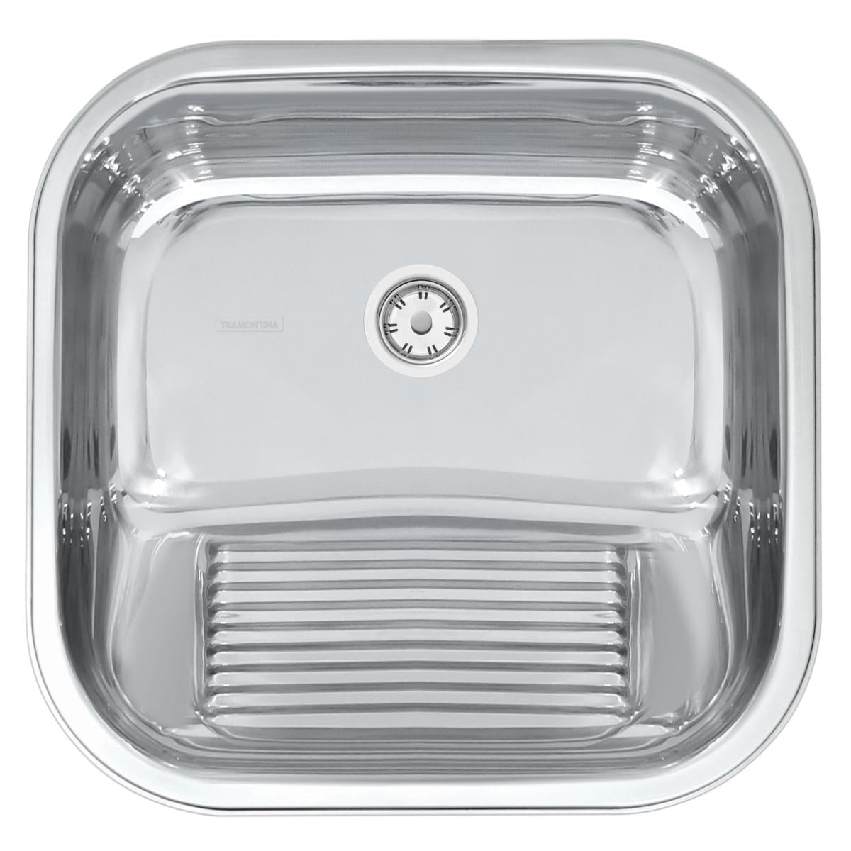 Tanque Tramontina Hera 23 L em Aço Inox Polido 40 x 40 cm com Válvula OUTLET