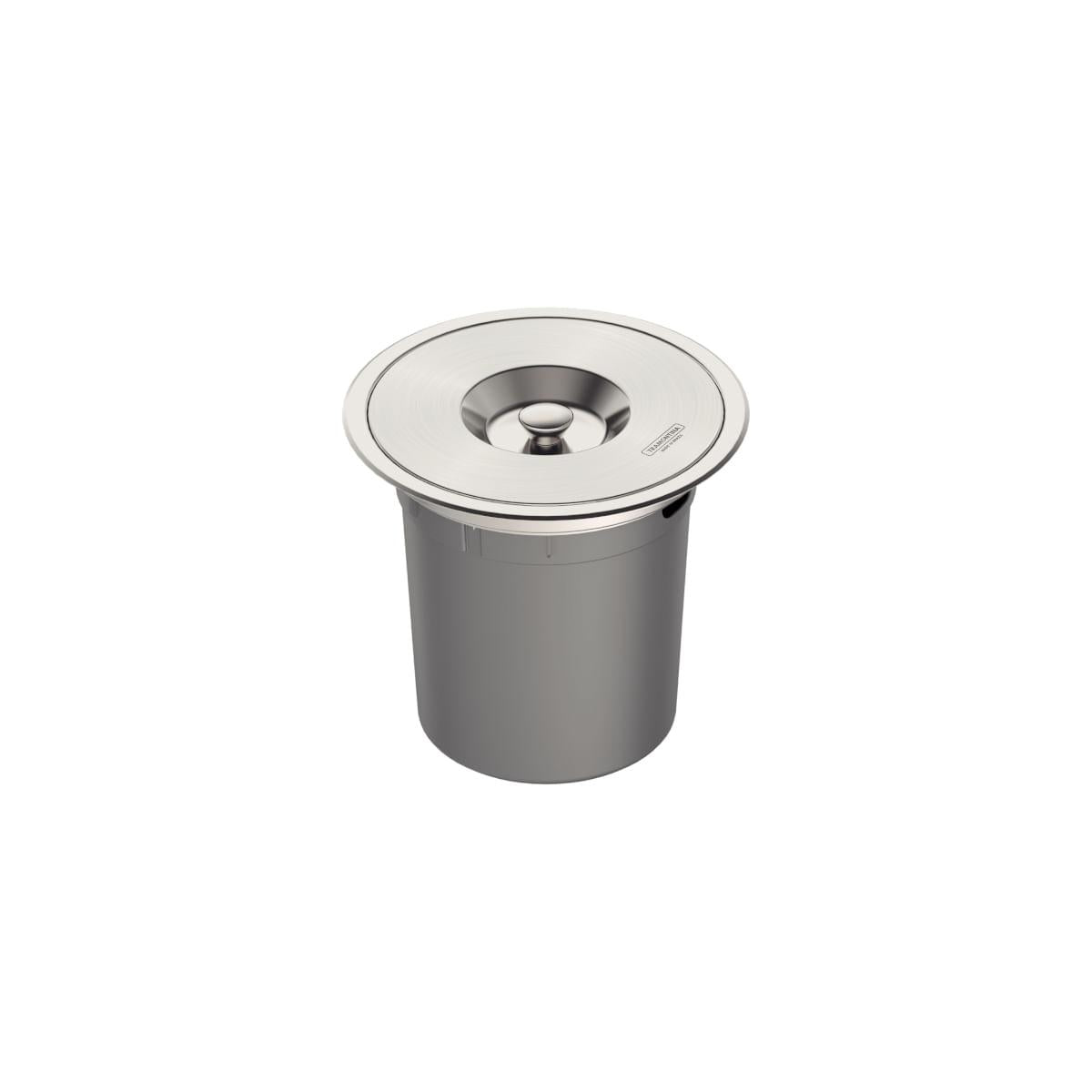 Lixeira de Embutir Tramontina Clean Round em Aço Inox com Balde Plástico 5 L