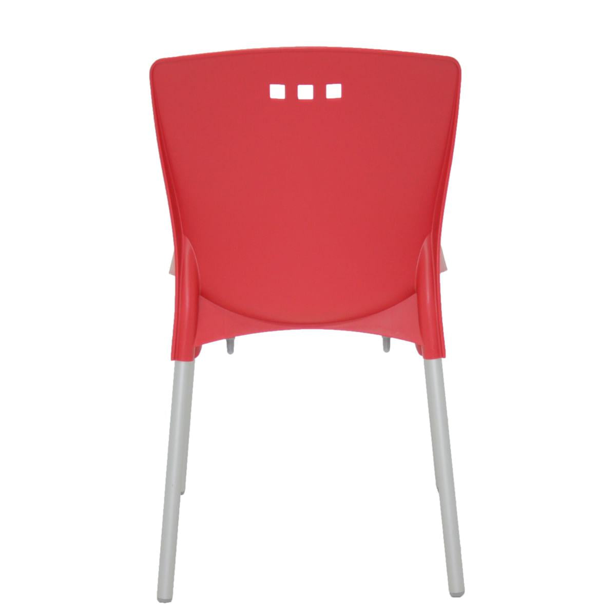 Cadeira Tramontina Mona em Polipropileno Vermelho com Pernas de Alumínio Anodizado
