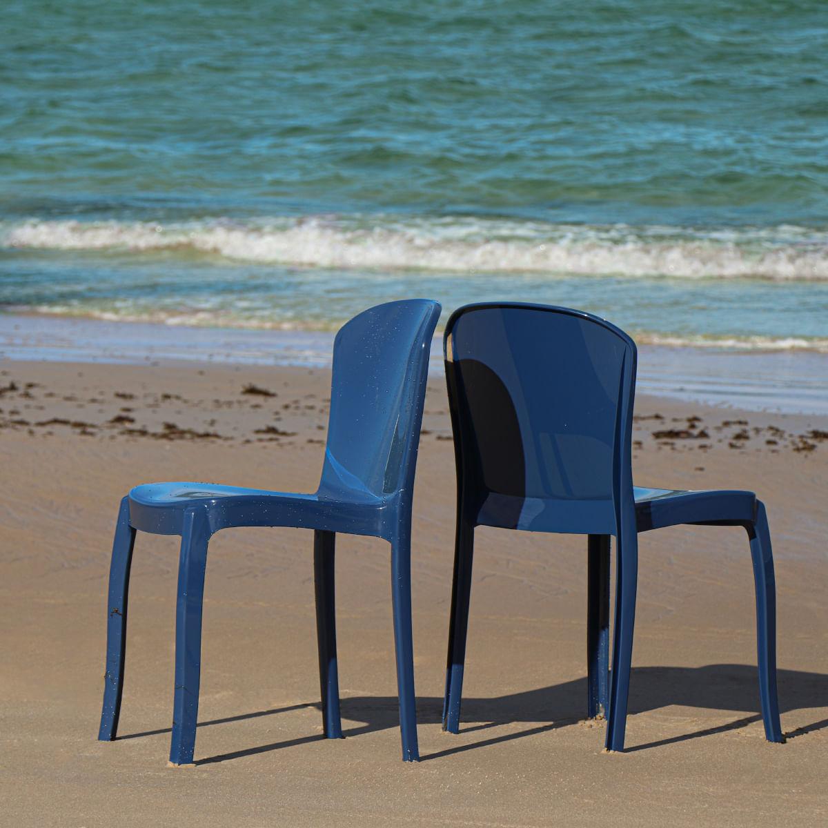Cadeira Tramontina Marina Eco Azul Yale em Polipropileno Empilhável