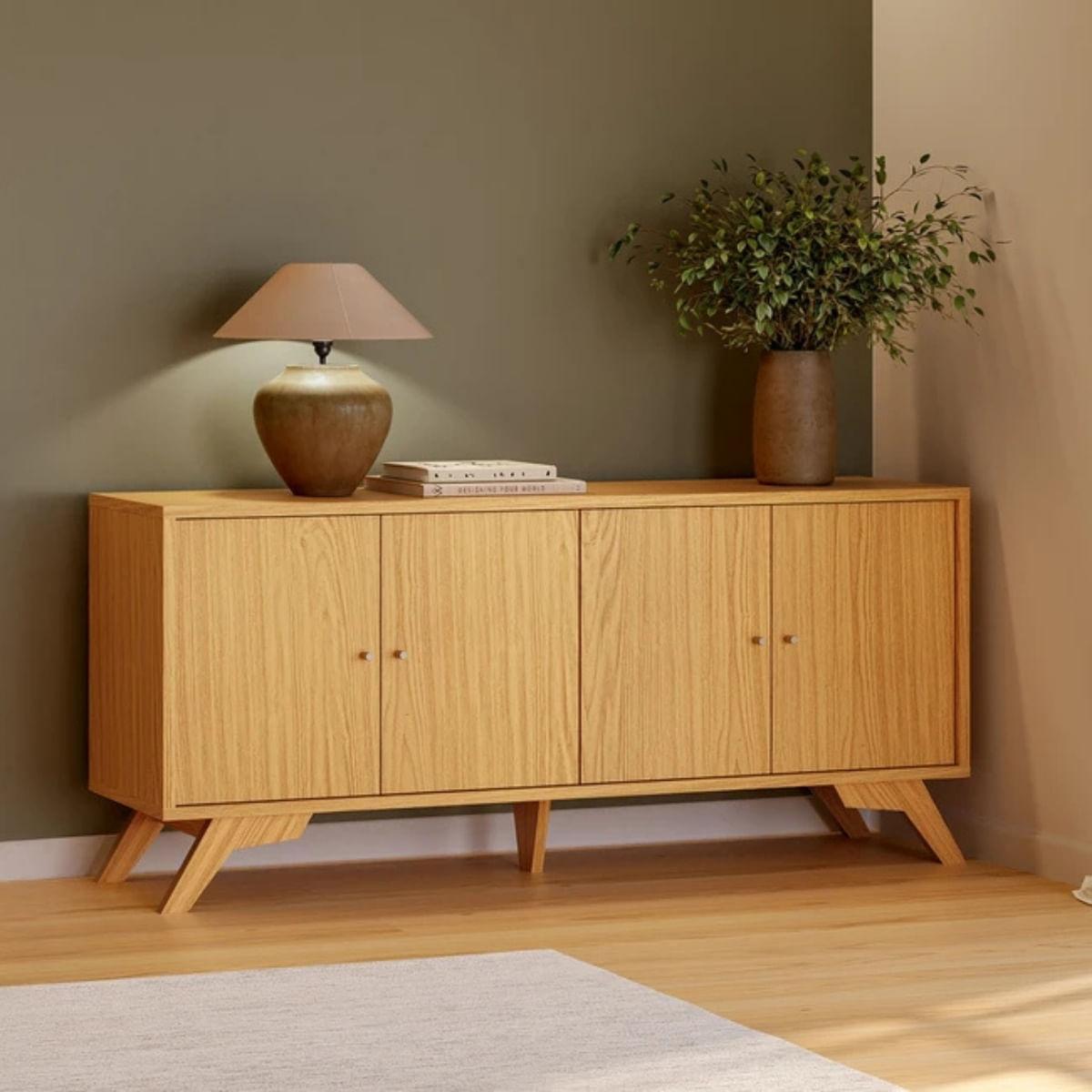 Balcão Buffet 180cm 4 Portas Carvalho Rosé Dalla Costa