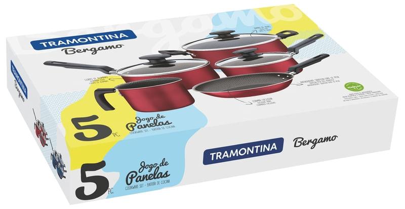 Jogo de Panelas Starflon 5 Peças Bergamo Azul Tramontina 20399182