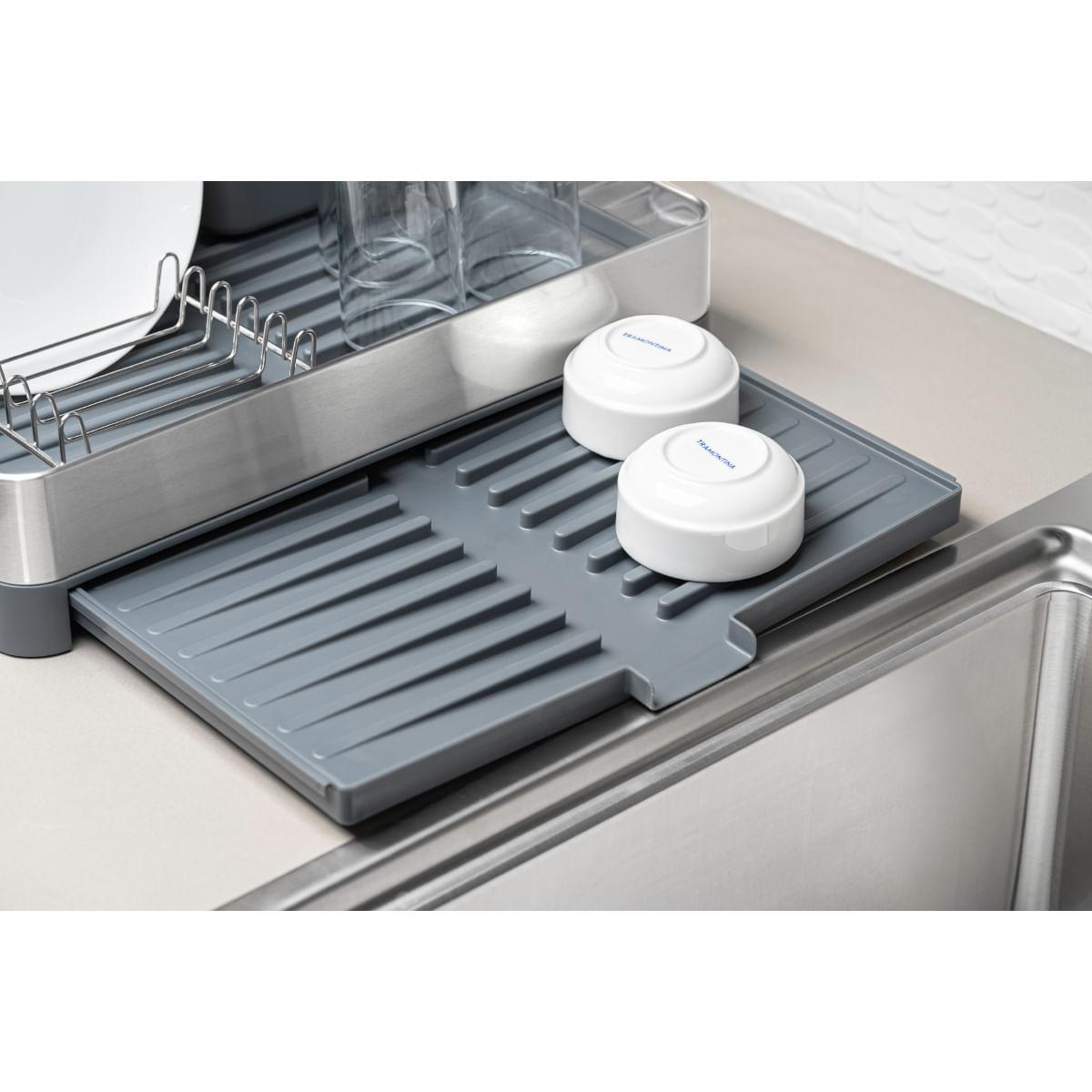 Escorredor de Louça Aço Inox e Polipropileno Grafite Marin