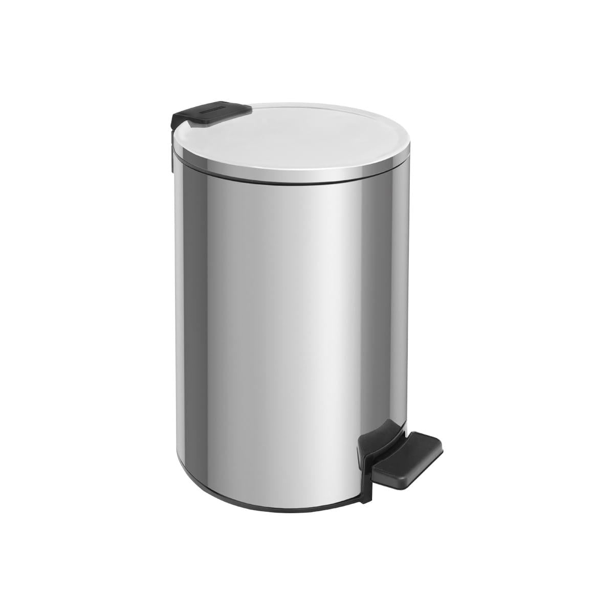 Lixeira com Pedal Tramontina Loop Aço Inox Polido 12 Litros