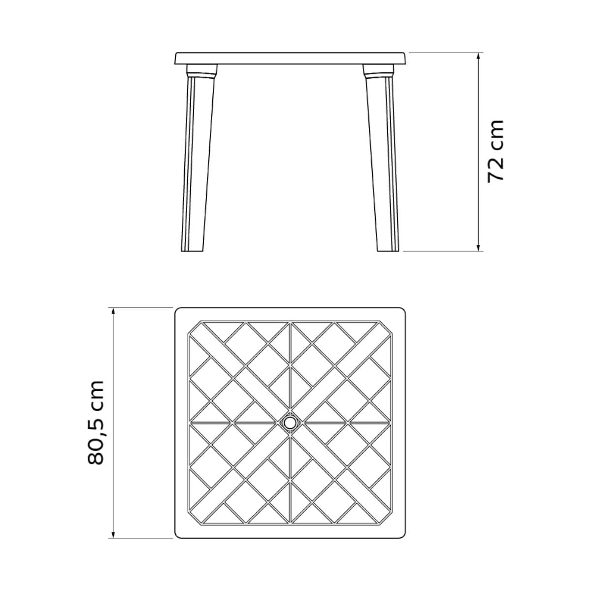 Mesa Tramontina Sancho Areia 80x80cm em Polipropileno