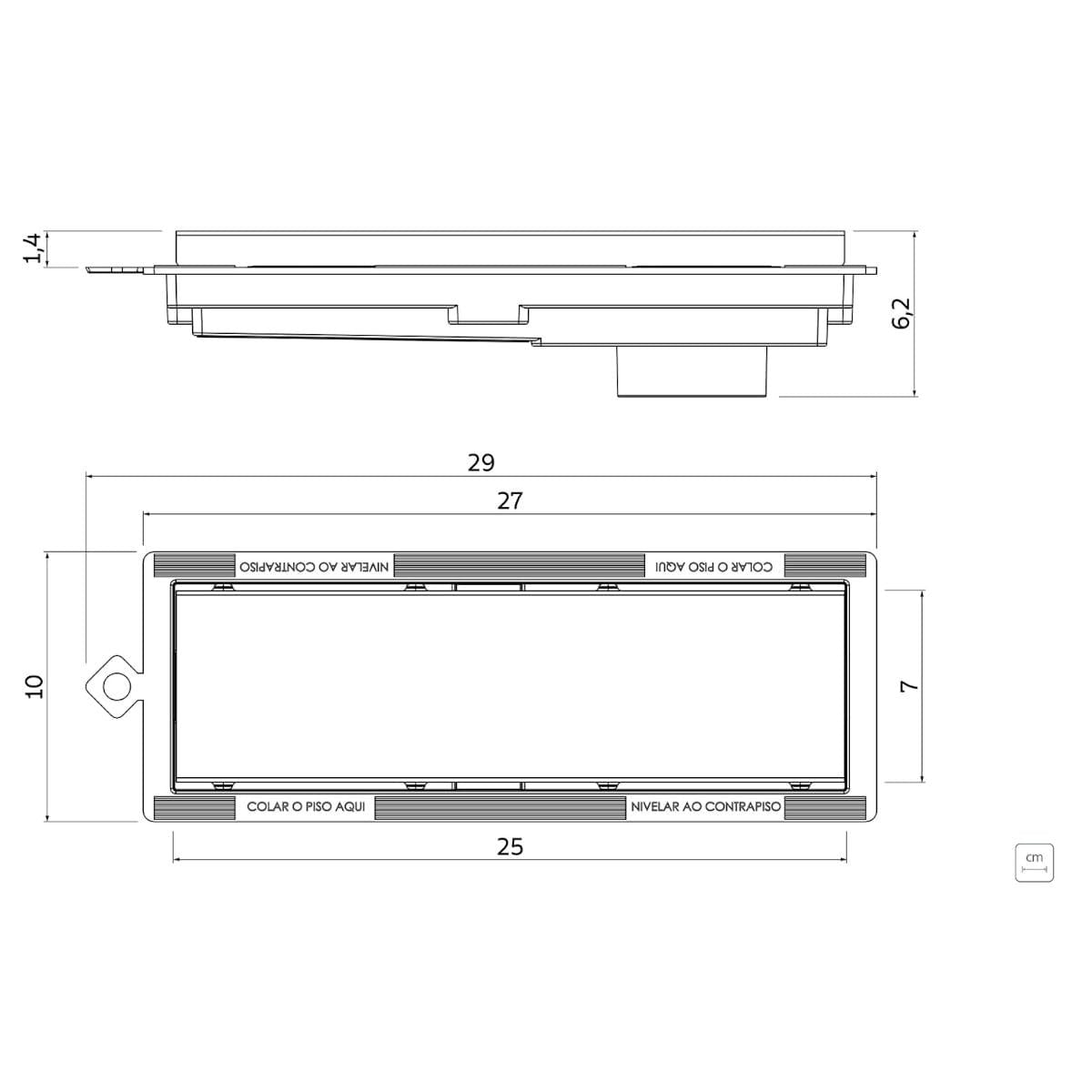 Ralo Tramontina Slim em PVC com Tampa em Aço Inox Tramontina 25 x 7 cm