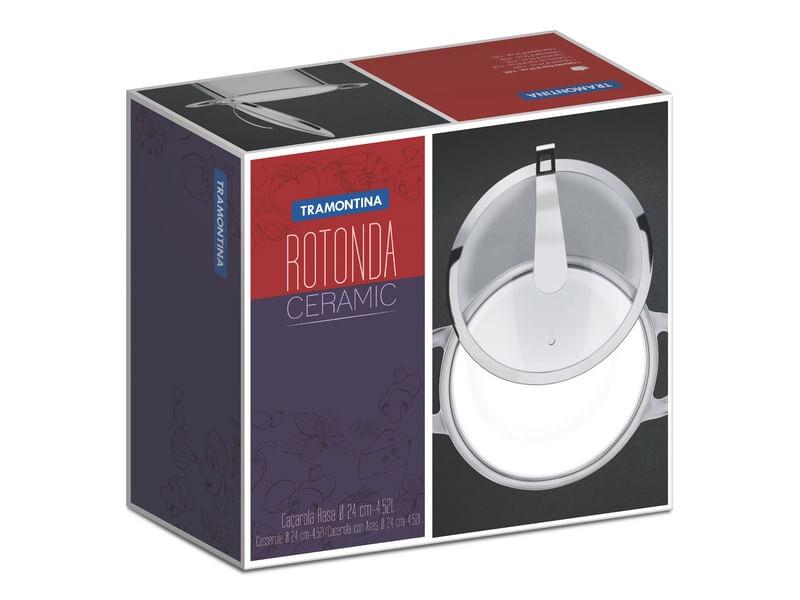 Caçarola Rasa 24 cm 4,52 litros Aço Inox Rotonda Ceramic Tramontina 62463240