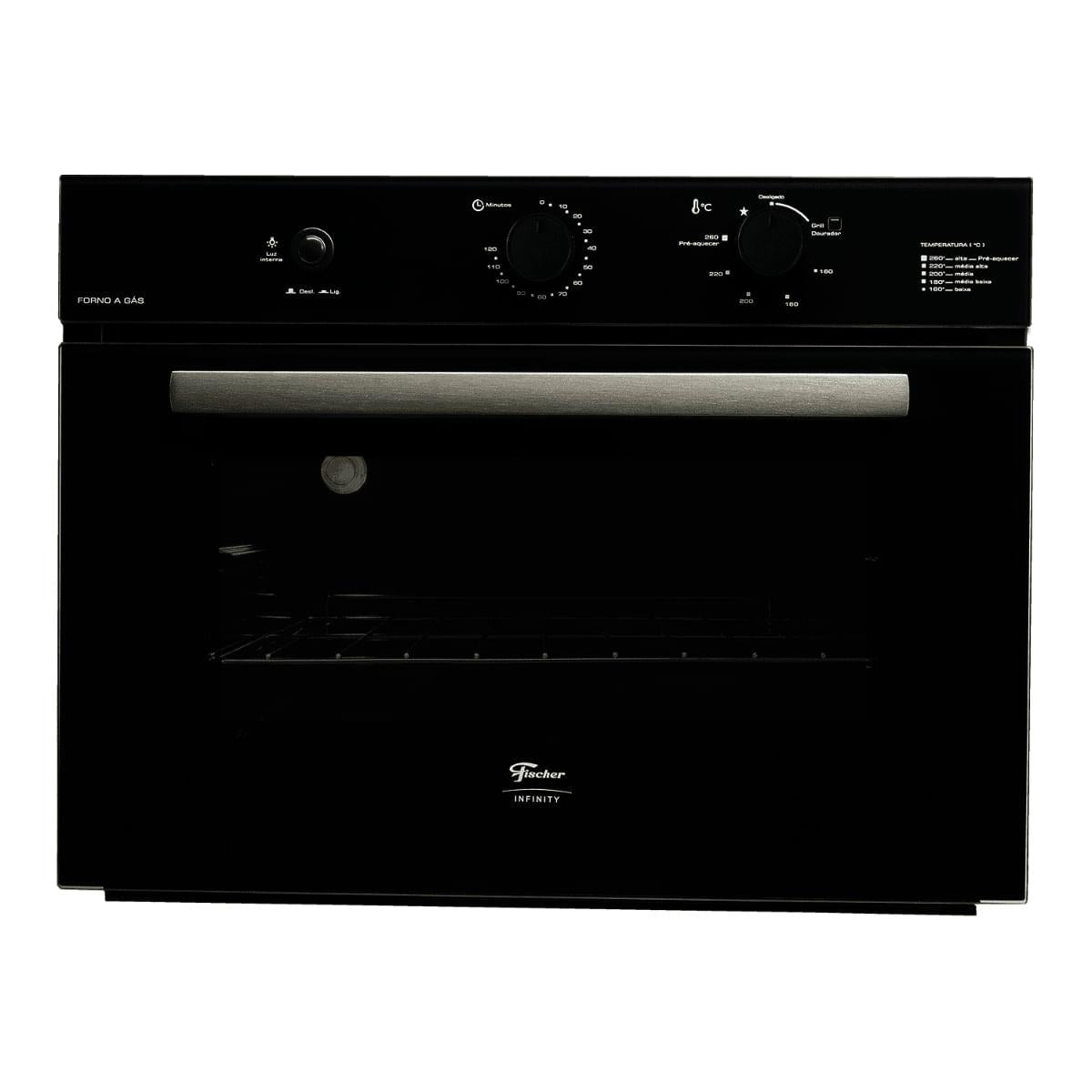 Forno a Gás de Embutir Fischer Infinity 50 litros com Grill 220V