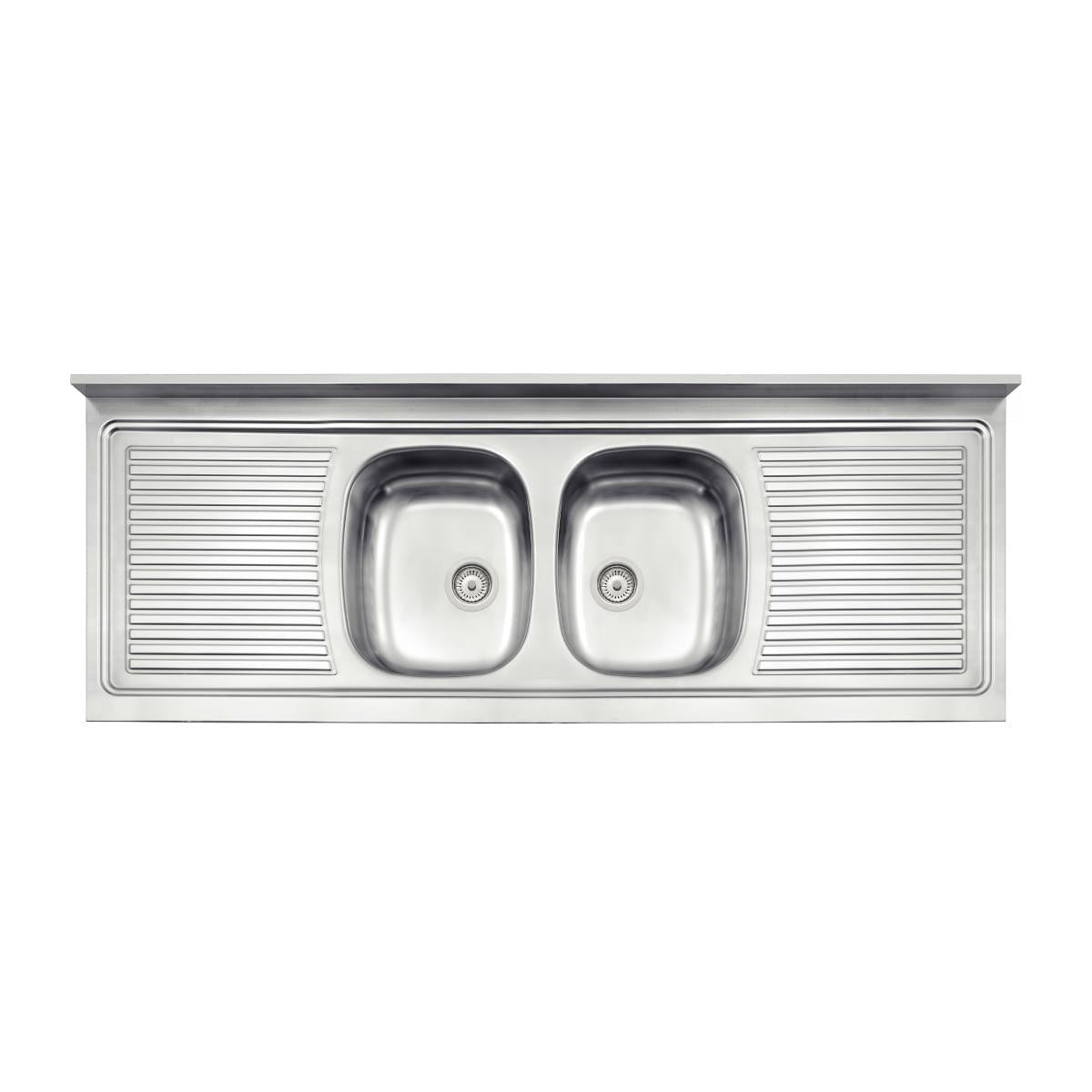 Pia de Apoio Tramontina Ribon 2C 34 em Aço Inox 160 x 60 cm Perfecta