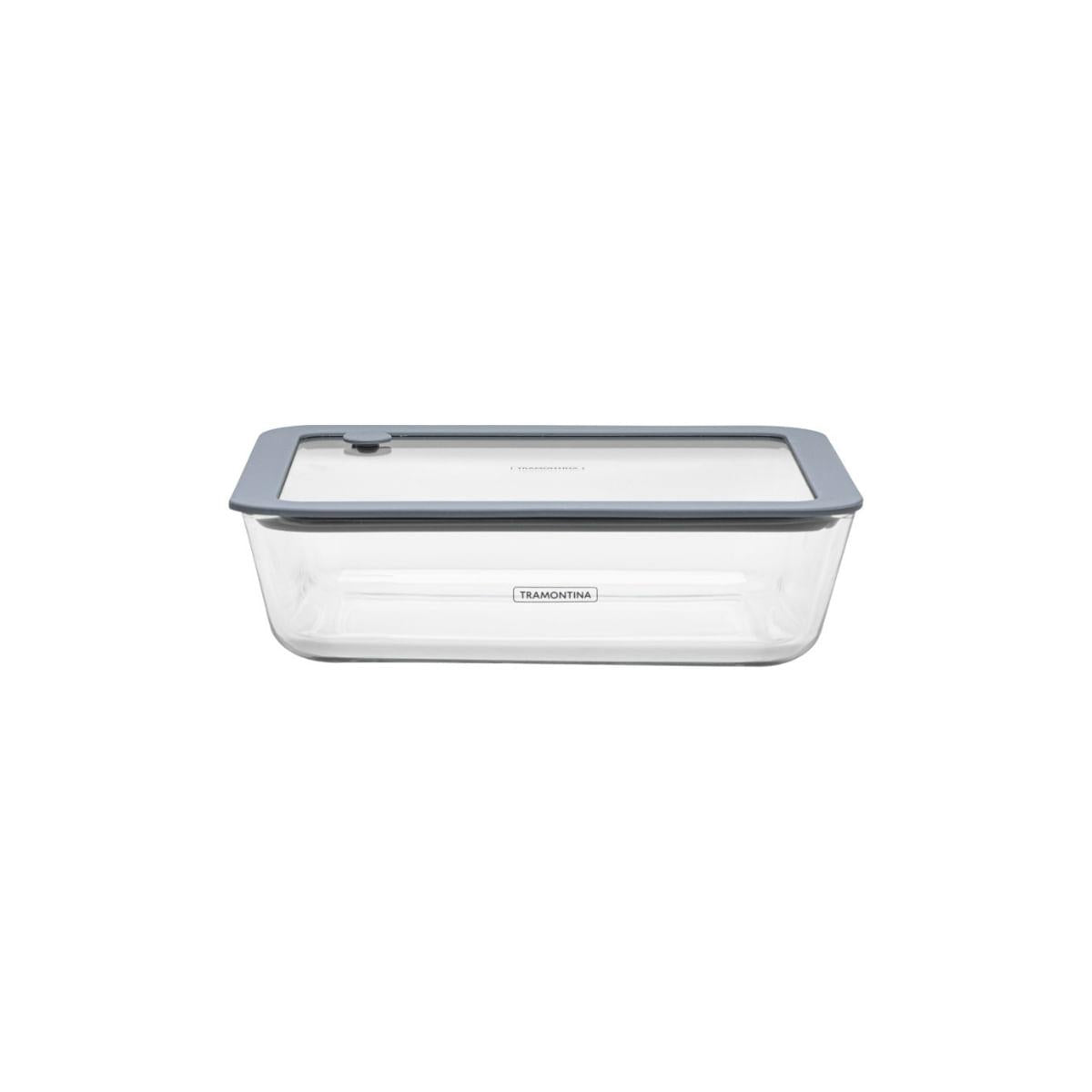 Pote de Vidro Tramontina Vittra Retangular com Tampa Hermética de Silicone 1,4 L