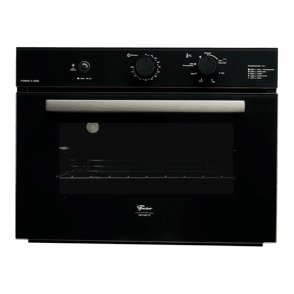 Forno a Gás de Embutir Fischer Infinity 50 litros com Grill 127V