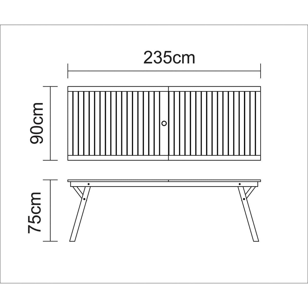 Mesa Dobrável Tramontina 235x90 cm em Madeira Tauari