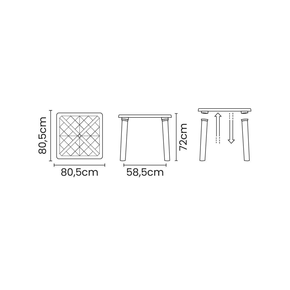 Mesa Tramontina Sancho 80 x 80 cm em Polipropileno Amarelo Basic