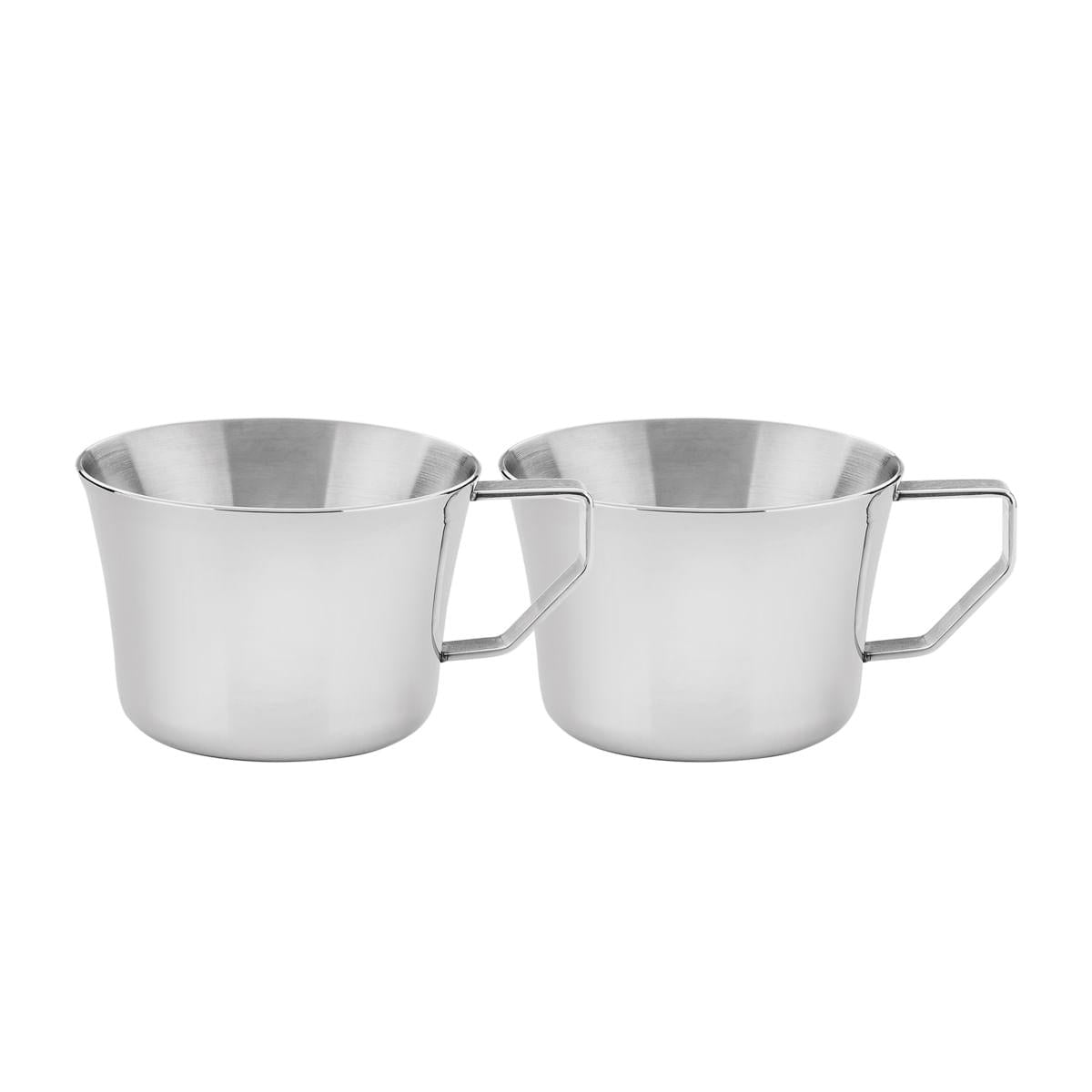 Conjunto de Xícaras para Chá e Café Tramontina em Aço Inox com Acabamento Brilho 2 Peças