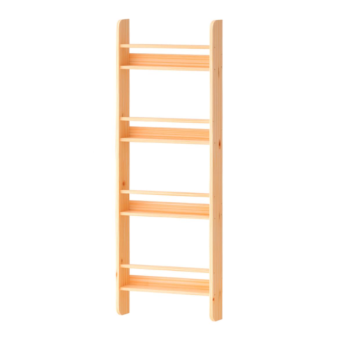 Estante de Parede para Livros 62x12x168 cm em Madeira Natural Marin Brasil
