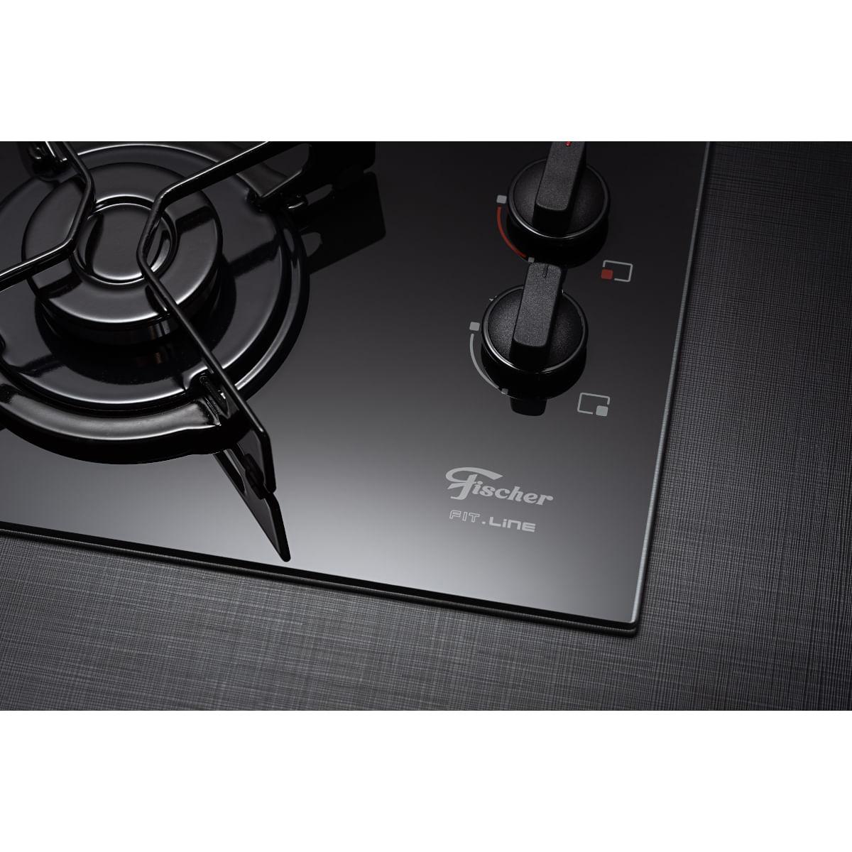 Fogão Cooktop Fischer 4Q Fit Line Gás Mesa Vidro