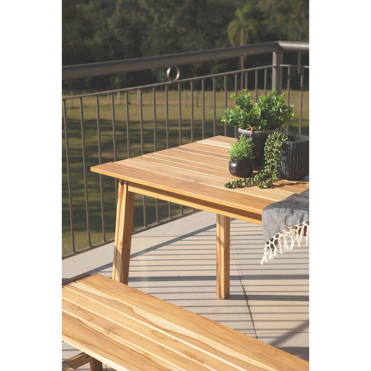 Mesa Retangular Tramontina Verona em Madeira Teca Verniz Transparente 130 x 74 cm