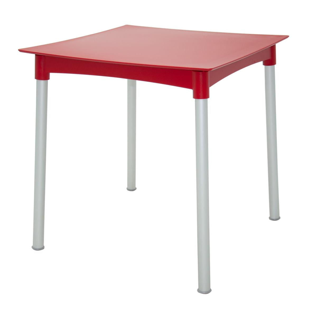 Mesa Tramontina Diana Vermelha 70 x 70 cm em Polipropileno com Pernas de Alumínio
