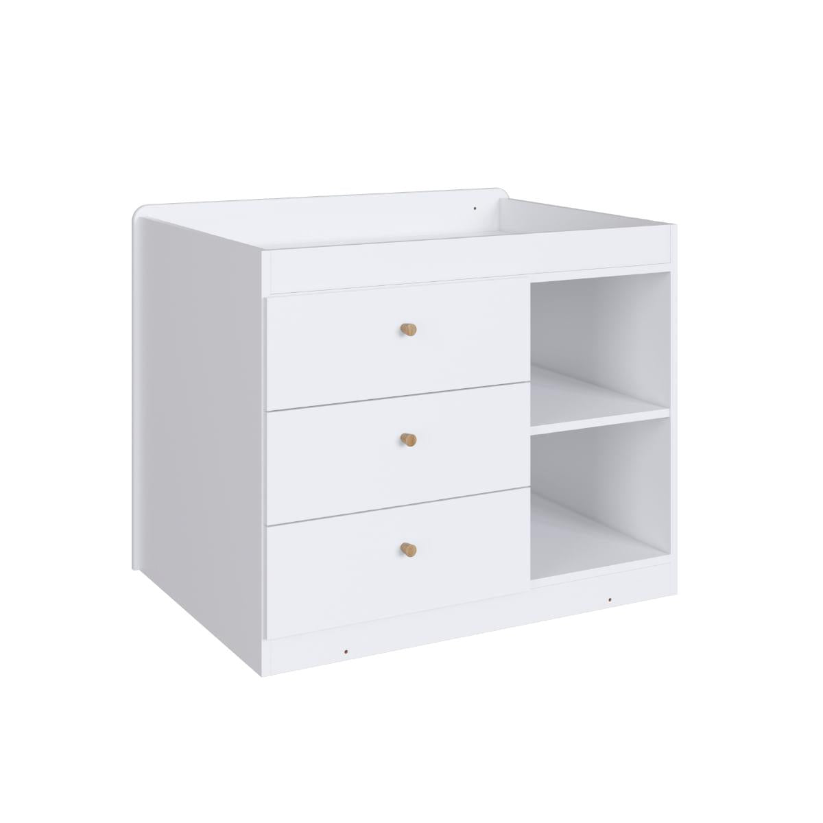Berço Cama com Cômoda e Cama Auxiliar Branco Completa Móveis