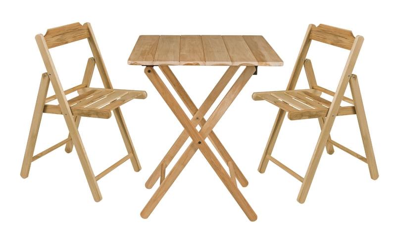 Conjunto Beer Teca Verniz 1 mesa + 2 cadeiras Tramontina 10630068