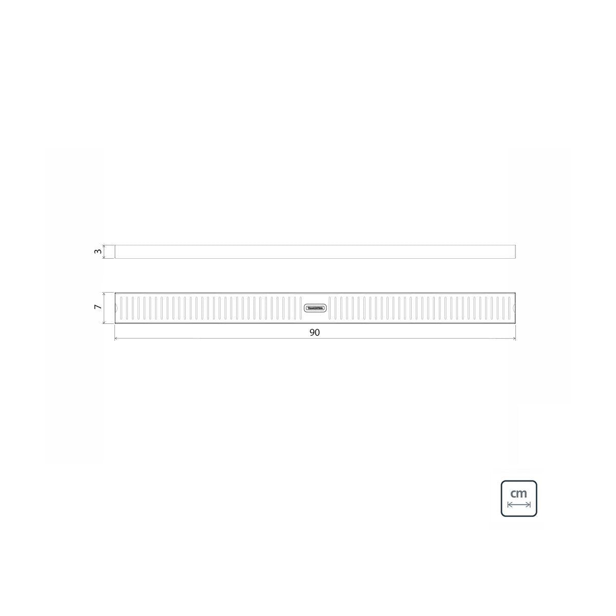 Ralo Slim Tramontina em Aço Inox 90 x 7 cm