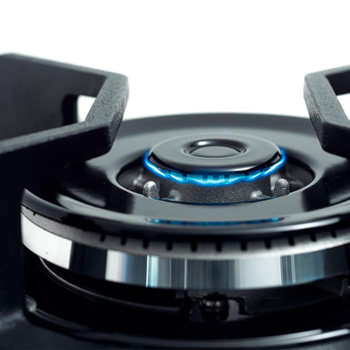 Cooktop a Gás Fischer 5 Bocas Tripla Chama Infinity Duo com Trempe de ferro fundido Mesa Vidro Bivolt