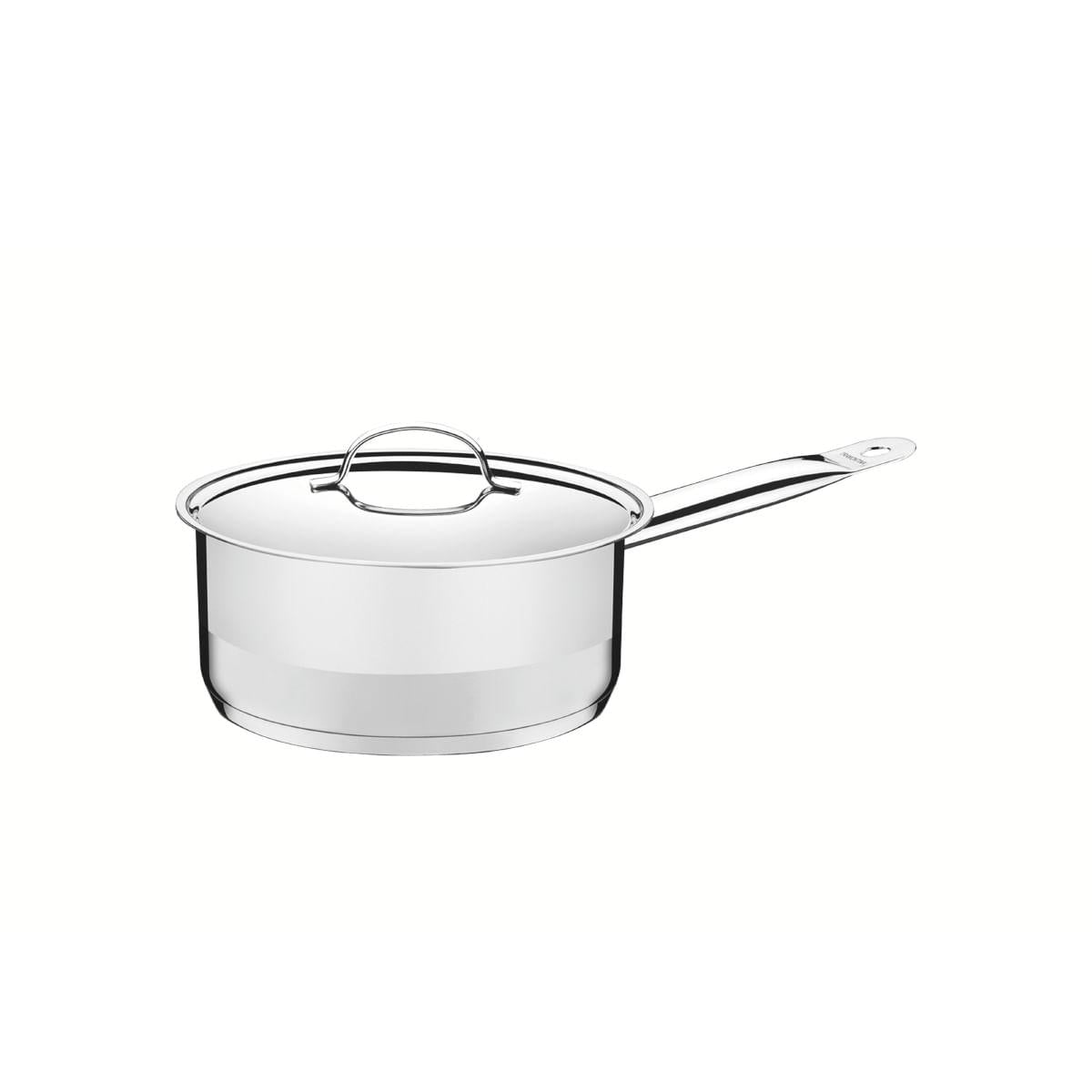 Panela Tramontina Professional Aço Inox 1,4 L com Tampa Plana e Fundo Triplo 16 cm