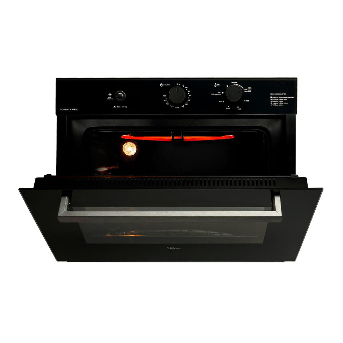 Forno a Gás de Embutir Fischer Infinity 50 litros com Grill 127V