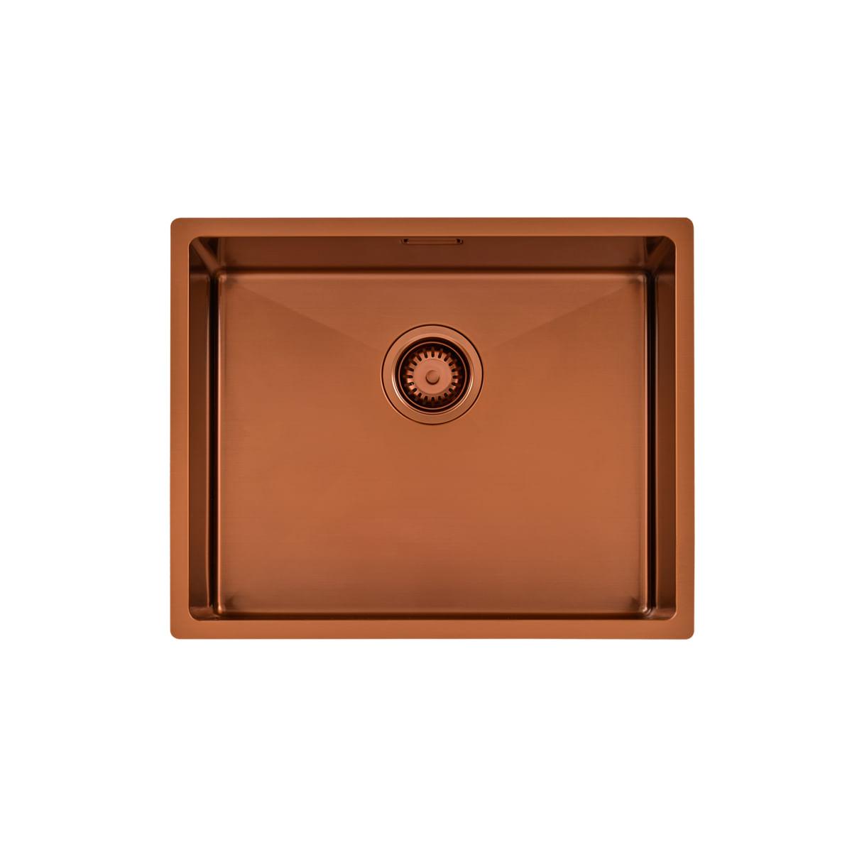 Cuba Tramontina Quadrum 50 em Aço Inox com Revestimento PVD Rose Gold 50 x 40 cm OUTLET