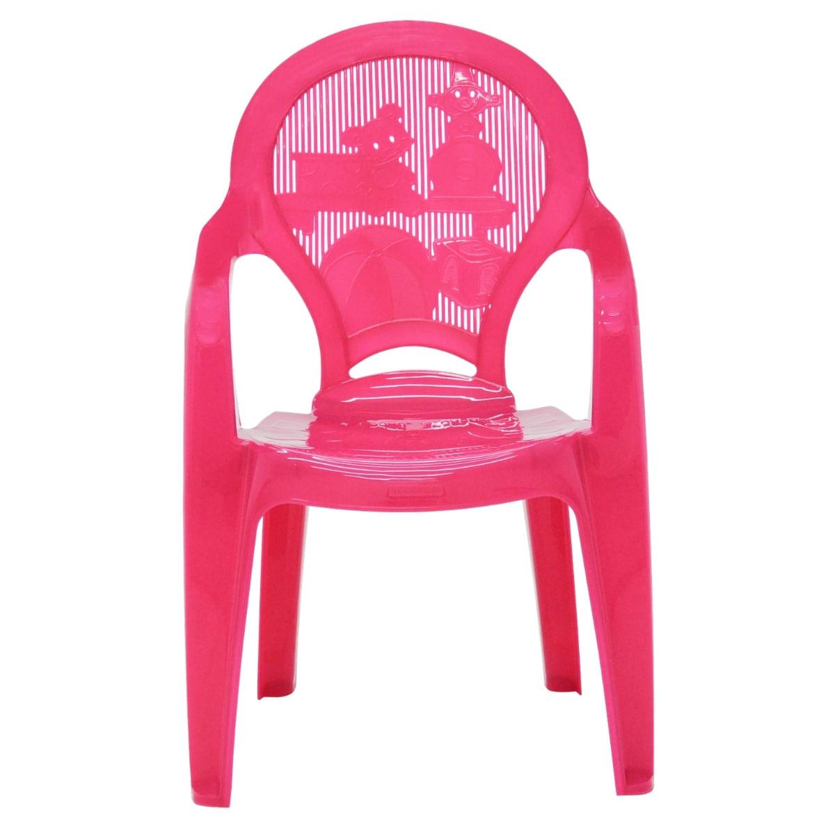 Cadeira Infantil Tramontina Catty em Polipropileno Rosa Estampado