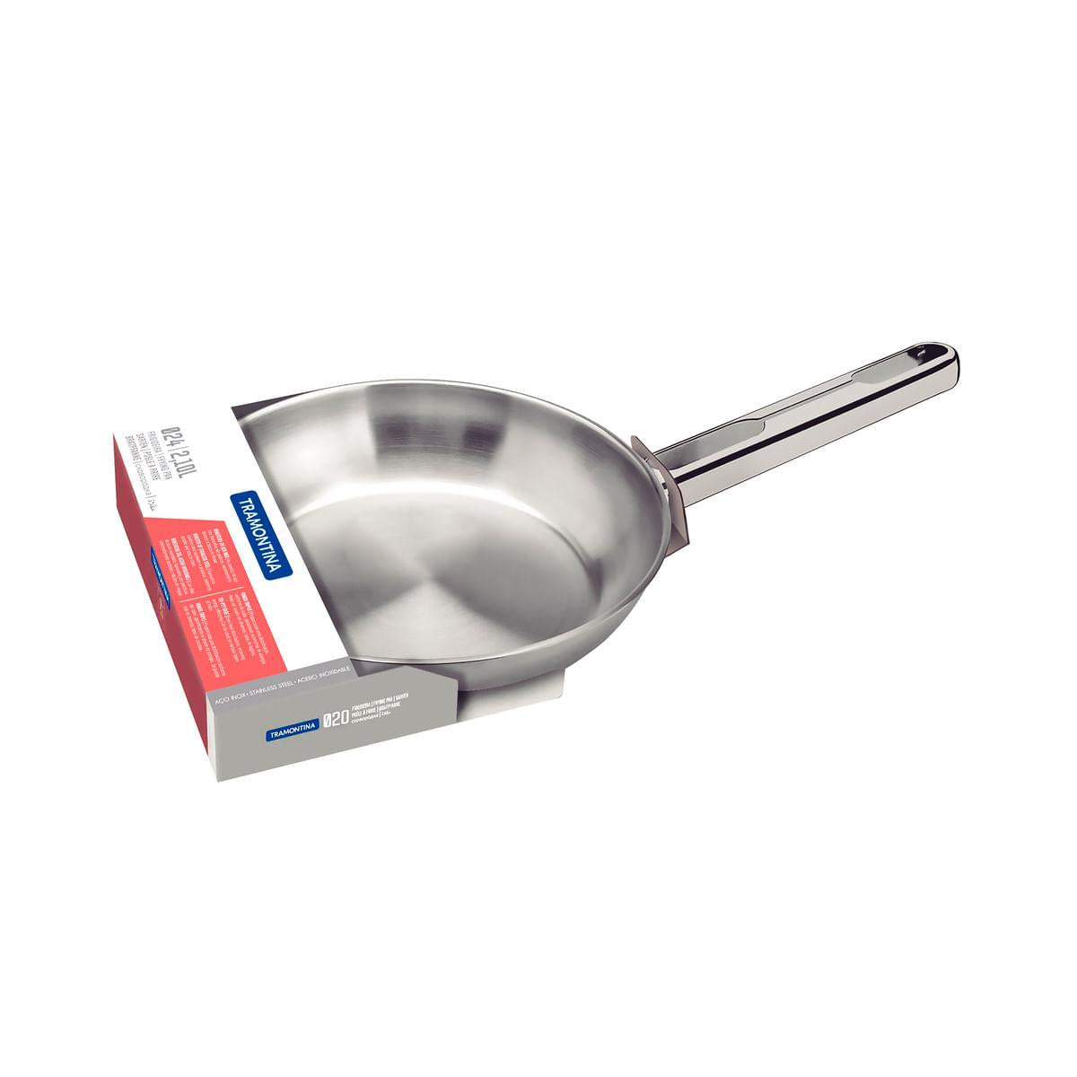 Frigideira Tramontina Allegra Aço Inox com Fundo Triplo 24 cm 2,1 Litros