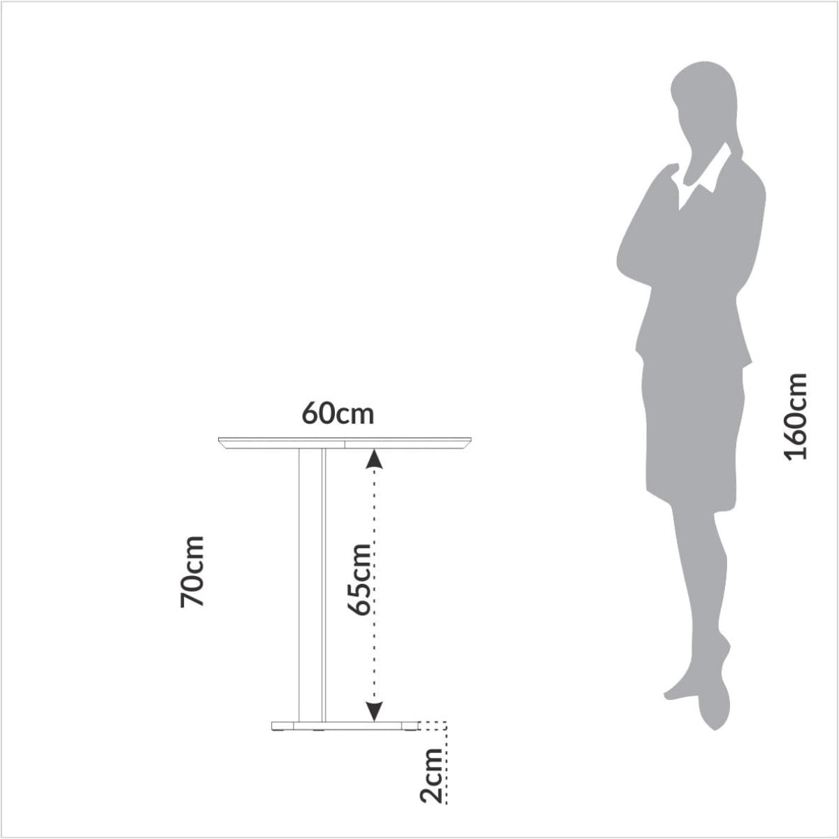 Mesa Lateral em MDF 60 cm Freijó TB604 JJ Dalla Costa