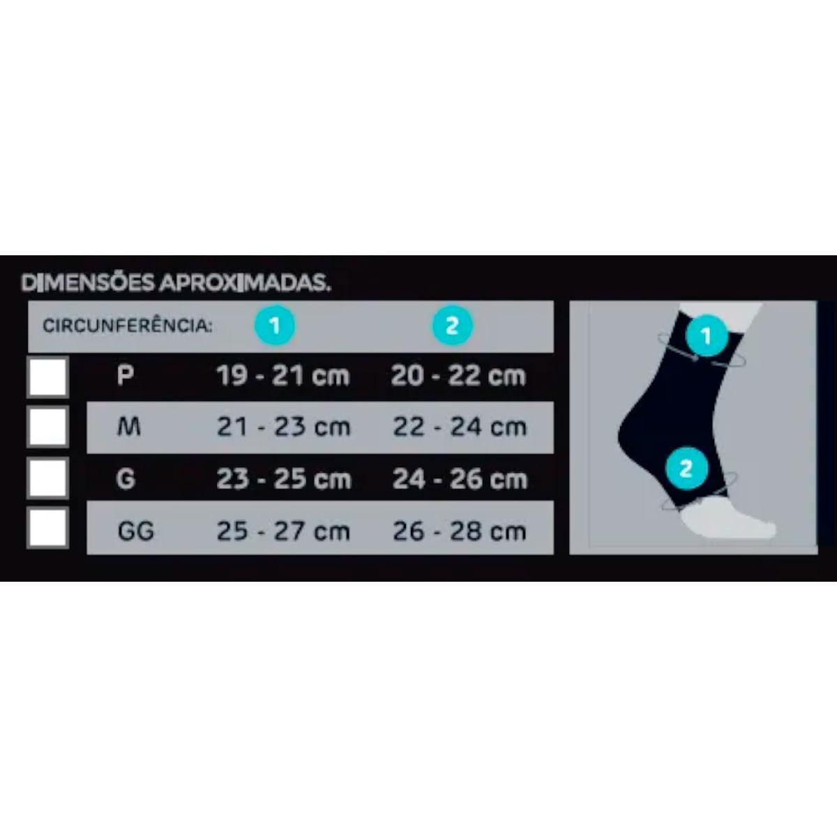 Tornozeleira de Compressão PRO N1 Sport Preto